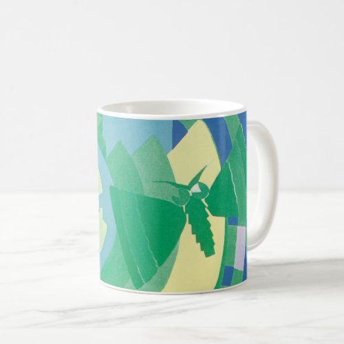 Vintage Art Deco Jazz Pochoir Garden Butterflies Coffee Mug