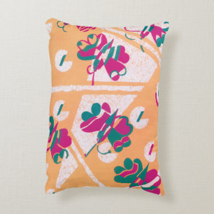 Vintage Art Deco Jazz Pochoir Garden Butterflies Decorative Pillow