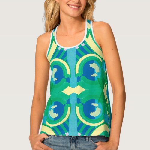 Vintage Art Deco Jazz Pochoir Garden Butterflies Tank Top