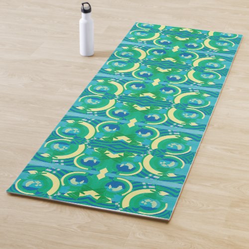 Vintage Art Deco Jazz Pochoir Garden Butterflies Yoga Mat