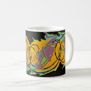 Vintage Art Deco Jazz Pochoir Garden Grasshoppers Coffee Mug