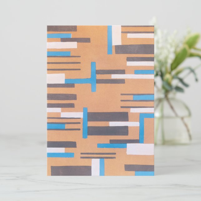 Vintage Art Deco Jazz Pochoir, Geometric Pattern (Standing Front)