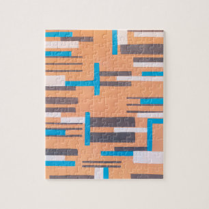 Vintage Art Deco Jazz Pochoir, Geometric Pattern Jigsaw Puzzle