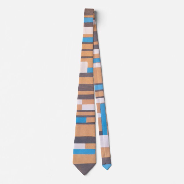 Vintage Art Deco Jazz Pochoir, Geometric Pattern Tie (Front)