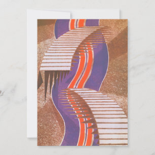 Vintage Art Deco Jazz Pochoir Stair Step Pattern