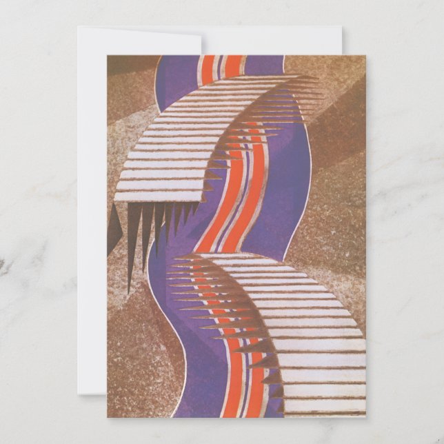 Vintage Art Deco Jazz Pochoir Stair Step Pattern (Front)