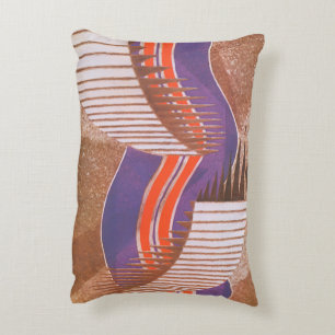 Vintage Art Deco Jazz Pochoir Stair Step Pattern Accent Pillow