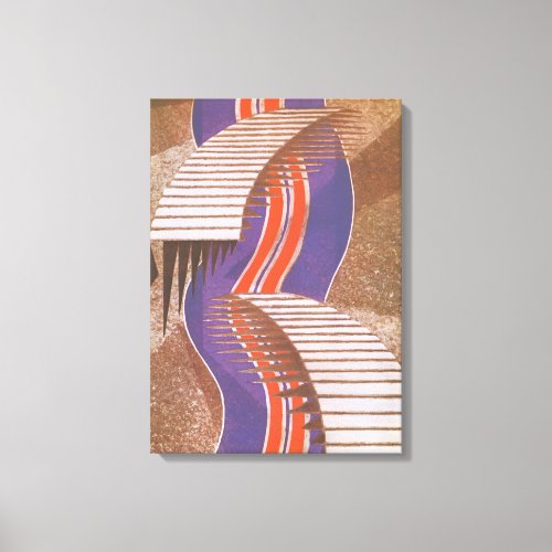 Vintage Art Deco Jazz Pochoir Stair Step Pattern Canvas Print