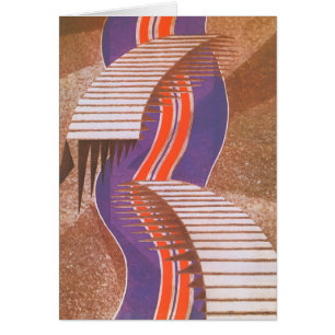 Vintage Art Deco Jazz Pochoir Stair Step Pattern Cards