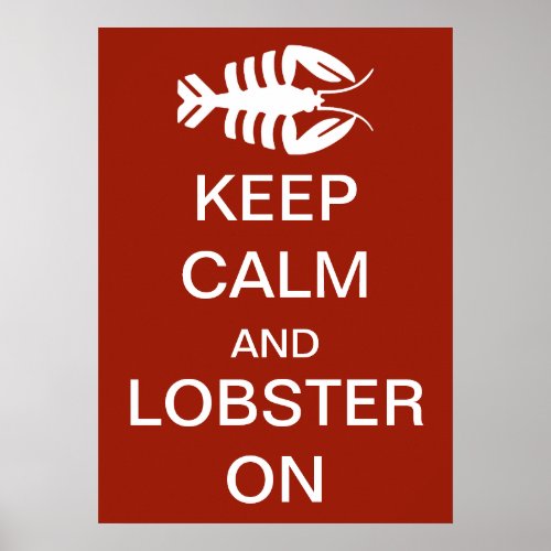 Vintage Art Deco Keep Calm and Lobster On Poster