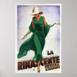 Vintage Art Deco La Rinascente 1900s Poster<br><div class="desc">This digital image is taken from the fabulous early 1900s Italian Vintage Art Deco poster ad by Marcello Dudovich titled: "La Rinascente Novita di Stagione". It features an elegantly dressed woman in emerald green dress with matching billowing cape and shoes. A great piece of memorabilia and gift for the lover...</div>