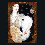 Vintage Art Deco Lady in Window Poster<br><div class="desc">Vintage Art Deco Lady in Window</div>