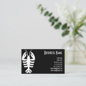 Vintage Art Deco Lobster in White on Black Business Card (Standing Front)