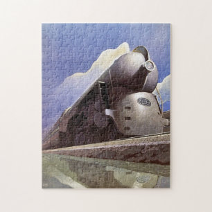Vintage Art Deco Locomotive Train Ad Jigsaw Puzzle