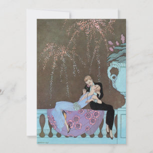 Vintage Art Deco Love, Fireworks Engagement Party Invitation