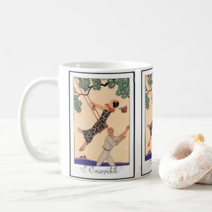 Vintage Art Deco Love, The Swing by George Barbier Coffee Mug