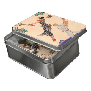 Vintage Art Deco Love, The Swing by George Barbier Jigsaw Puzzle