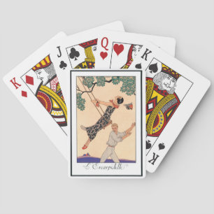 Vintage Art Deco Love, The Swing by George Barbier Poker Cards