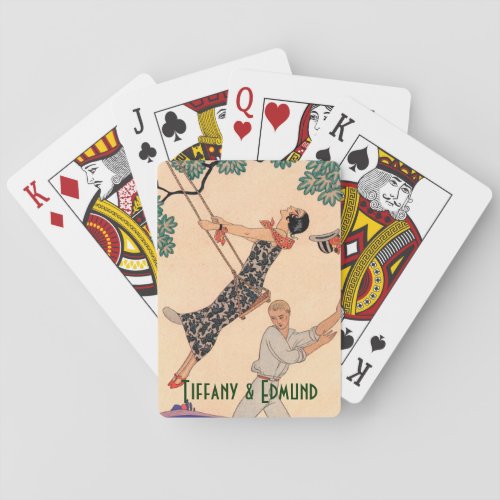 Vintage Art Deco Love The Swing by George Barbier Poker Cards