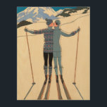 Vintage Art Deco, Lovers in Snow by George Barbier<br><div class="desc">Vintage illustration art deco love and romance design featuring a man and a woman kissing on the ski slopes of a beautiful resort. A young couple on vacation kiss on a snow covered mountain in winter. L'Hiver (aka Winter: Lovers in the Snow) by artist George Barbier,  1925.</div>