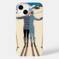 Vintage Art Deco, Lovers in Snow by George Barbier