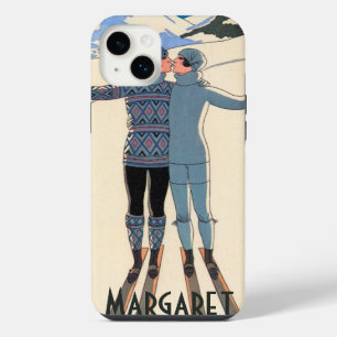 Vintage Art Deco, Lovers in Snow by George Barbier iPhone 14 Plus Case