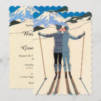 Vintage Art Deco, Lovers in the Snow Wedding