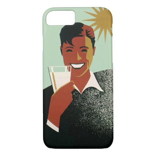 Vintage Art Deco Man with Cocktail in the Sun iPhone 87 Case