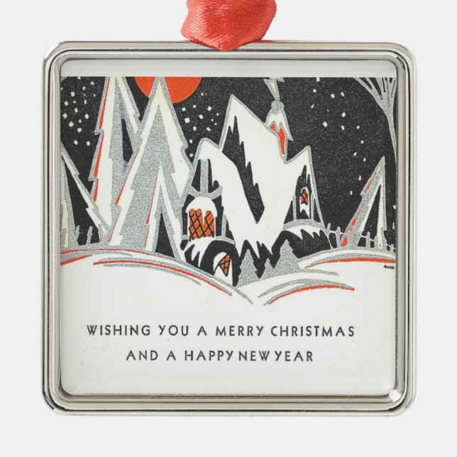 Vintage Art Deco Metal Ornament (Front)