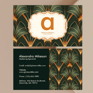 Vintage Art Deco Monogram Business Card