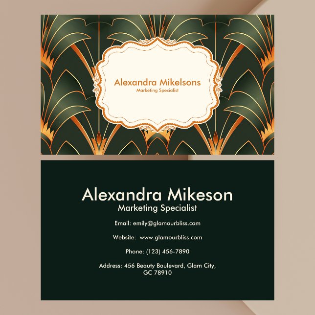 Vintage Art Deco Monogram Business Card (Creator Uploaded)