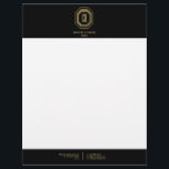 Vintage Art Deco Monogram Gold/Black Letterhead<br><div class="desc">Coordinates with the Vintage Art Deco Monogram Gold/Black Business Card Template by 1201AM. Your initials are elegantly displayed on this faux gold vintage-inspired art deco plaque for a unique logo. A stylish and classic design on this designer letterhead template. © 1201AM CREATIVE</div>