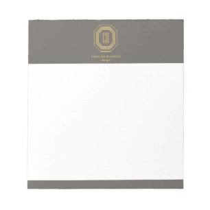 Vintage Art Deco Monogram Gold/Gray Notepad