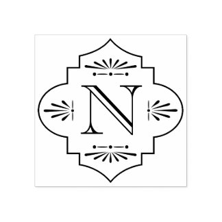 Vintage Art Deco Monogram Initial Rubber Stamp