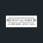 Vintage Art Deco Monogram Return Address Rubber Stamp<br><div class="desc">Return address rubber stamp inspired by vintage art deco style. Design features a decorative monogram frame and "and" in an elegant script with custom return address text.</div>