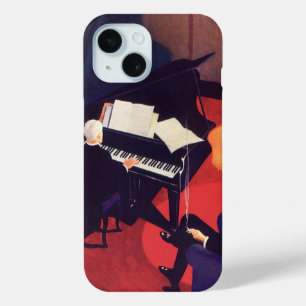 Vintage Art Deco Music Lounge Piano Player Pianist iPhone 15 Case