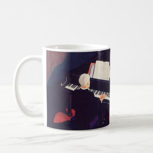 Vintage Art Deco Music Lounge Piano Player Pianist Coffee Mug