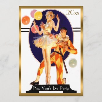 Vintage Art Deco New Year's Eve Party Invitation by GroovyGraphics at Zazzle