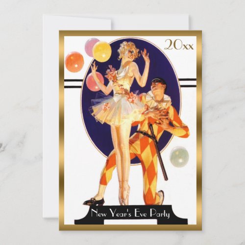Vintage Art Deco New Years Eve Party Invitation