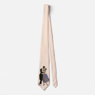 Vintage Art Deco Newlyweds, Bride and Groom Dance Tie
