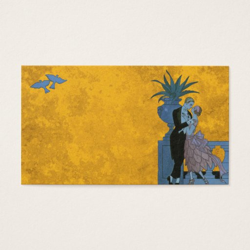 Customizable Vintage Art Deco, Newlyweds Love Wedding Dance Business Card Templates