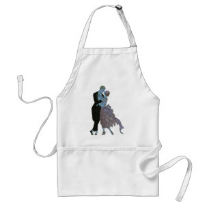 Vintage Art Deco Newlyweds, Love Wedding Dance Adult Apron
