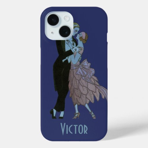 Vintage Art Deco Newlyweds Love Wedding Dance iPhone 15 Case