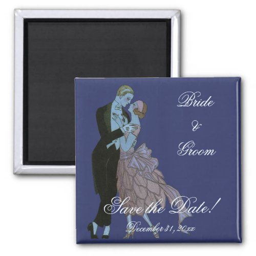 Vintage Art Deco Newlyweds Love Wedding Dance Magnet