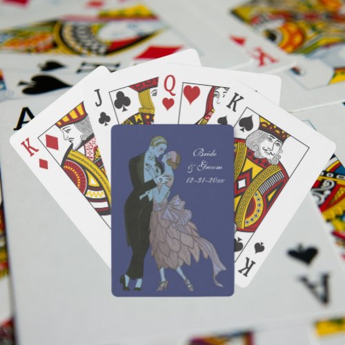 Vintage Art Deco Newlyweds Love Wedding Dance Poker Cards