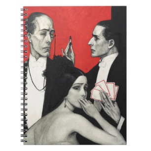 Vintage Art Deco Noir Mystery Poker Benda Art Notebook