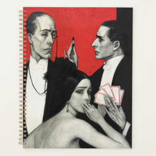 Vintage Art Deco Noir Mystery Poker Benda Art Planner