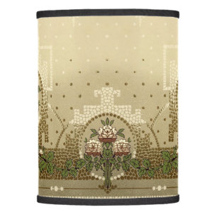 Vintage Art Deco or Nouveau Rose & Vine Frieze Lamp Shade
