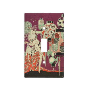 Vintage Art Deco - Para Todos - Curly Hair Light Switch Cover