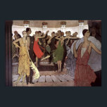 Vintage Art Deco Paris Night Dance Hall by Orazi Poster<br><div class="desc">This is a digitally enhanced print of a vintage 1927 Art Deco painting of a dance hall at night in Montmartre,  Paris by Manuel Orazi.</div>